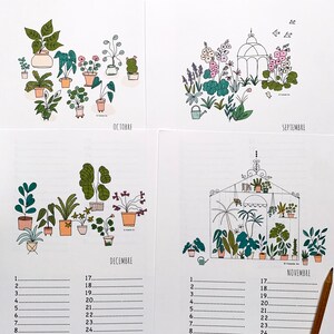 Birthday wall calendar, greenhouse illustrations image 7