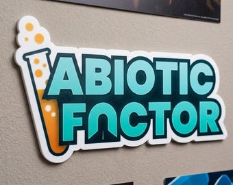 Letrero con el logo de Abiotic Factor Gaming para pared / Decoración para sala de gamers