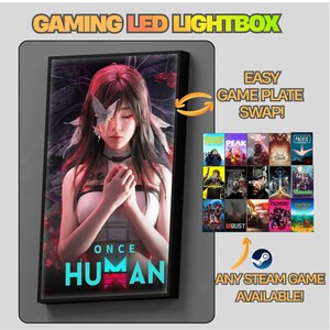 Once Human LED-lichtbak voor gamingposters | Aangepaste lichtbak voor games | Decoratie voor gamekamer | USB LED-frame