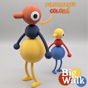 Big Walk Figurine, Posable 3D Printed Character, PLA Game Collectible