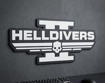 Helldivers 2 Gaming Wand Logo Schild | Gamer Raum Dekor