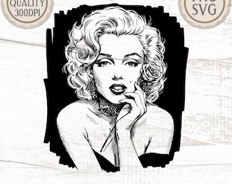 Arte de una bomba rubia: glamour vintage de Hollywood PNG SVG (descarga digital 300 dpi)