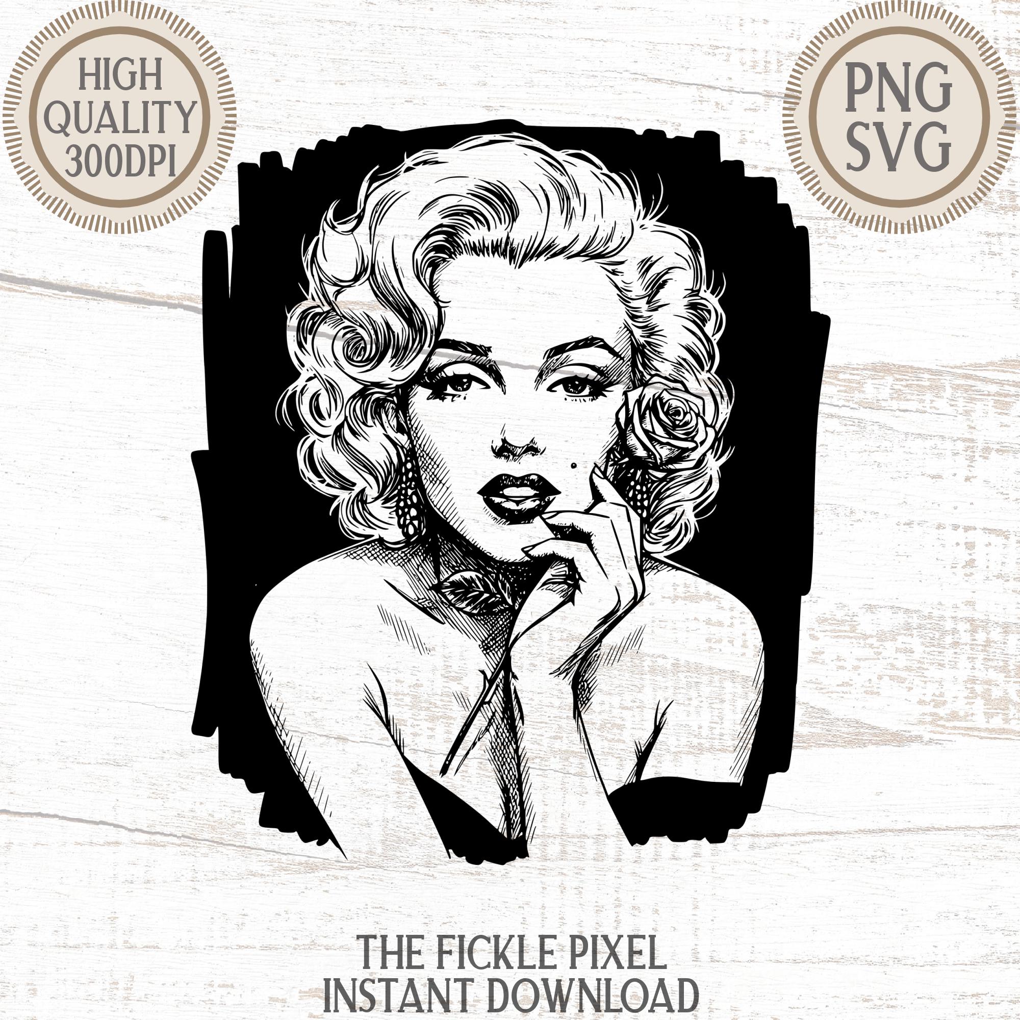 Blonde Bombshell Art: Vintage Hollywood Glamour PNG SVG (digital