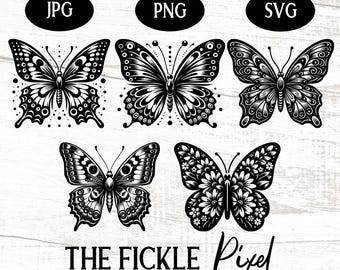 Butterfly SVG PNG Graphic Bundle, Butterfly Png, Butterfly Files for Cricut, Butterfly Clipart, Butterflies Svg, Laser and Cricut Cut File