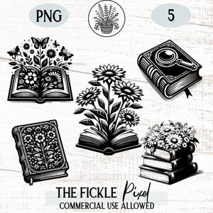 Books PNG Bundle, Graphics Book for Cricut, Book Cut Files, Books Silhouette, Stack Of Books, Commercial License, Clip Art, Pod Graphics