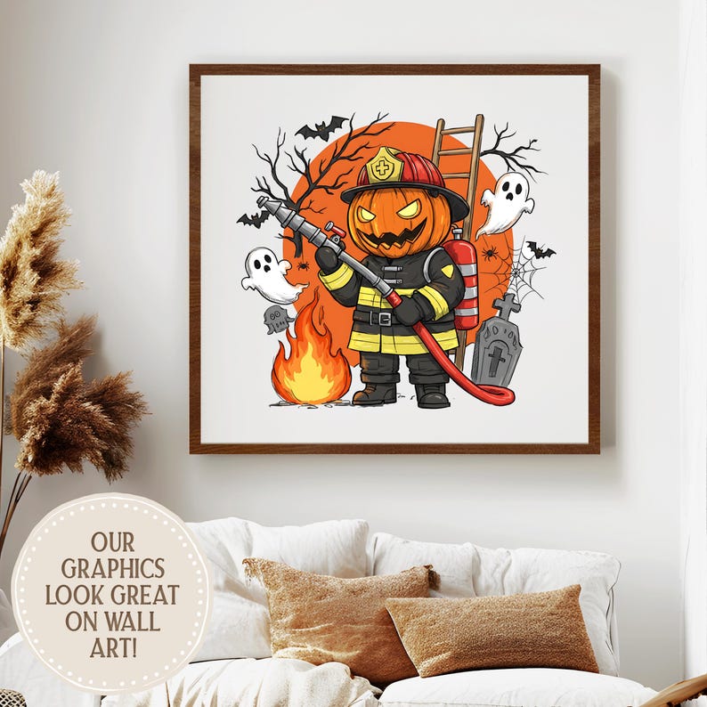 Spooky Firefighter Halloween PNG, Ghost Flames Clipart, Haunted Fireman ...
