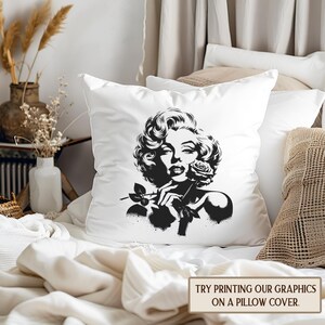 Marilyn Cut Files, Cricut, Silhouette Cameo, Svg Cut Files, Monroe, Printable Images, Digital Download, Cut and Laser File Commercial Use