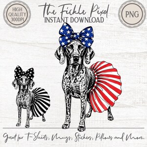 Patriotic German Shorthair Pointer PNG Clipart | Girlie Coquette 4th of July Dog
