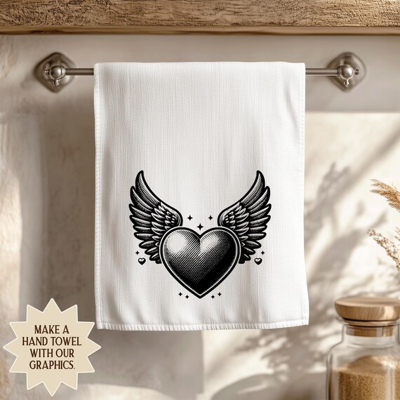 Tattoo Heart With Wings SVG PNG | Vintage Stipple Sketch Clipart