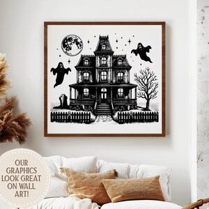 5 Ghost Halloween PNG Bundle – Vintage Spooky Ghosts, Haunted House, Graveyard, Flying Spirits & More | 300dpi Instant Download Clipart Set