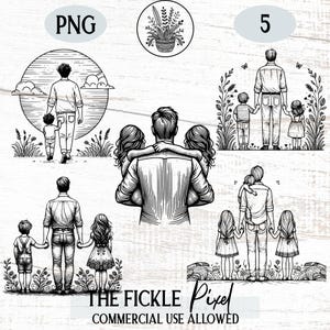 Vater und Kind PNG Grafik Bundle, Vatertag Clipart, Vater und Kind, Vater und Sohn, Vater und Tochter, Laser-Dateien