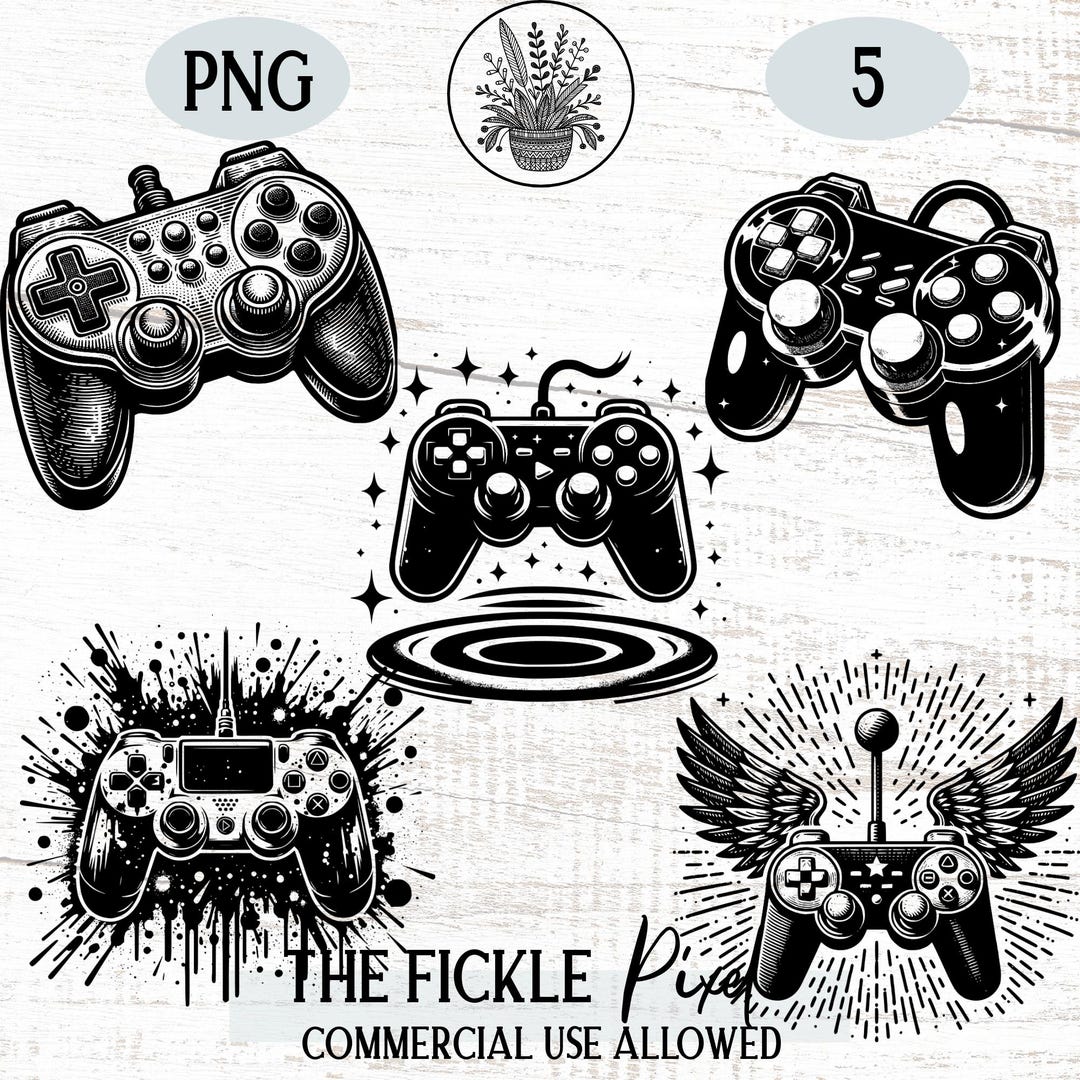 Video Game Controller PNG Clipart Bundle, Gamer Graphics (digital ...