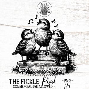 Pájaros cantando en la puerta (PNG/SVG), archivo de corte Cricut (descarga digital)
