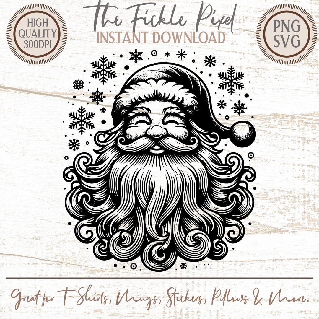 Vintage Santa Claus PNG, Christmas Line Art, Festive Winter Graphic ...