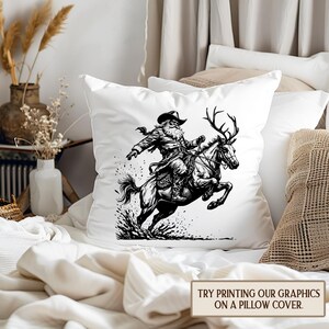 Rodeo Santa Christmas SVG PNG - Cowboy Hat Reindeer Western Holiday Design - Instant Download Sublimation Shirt Decal