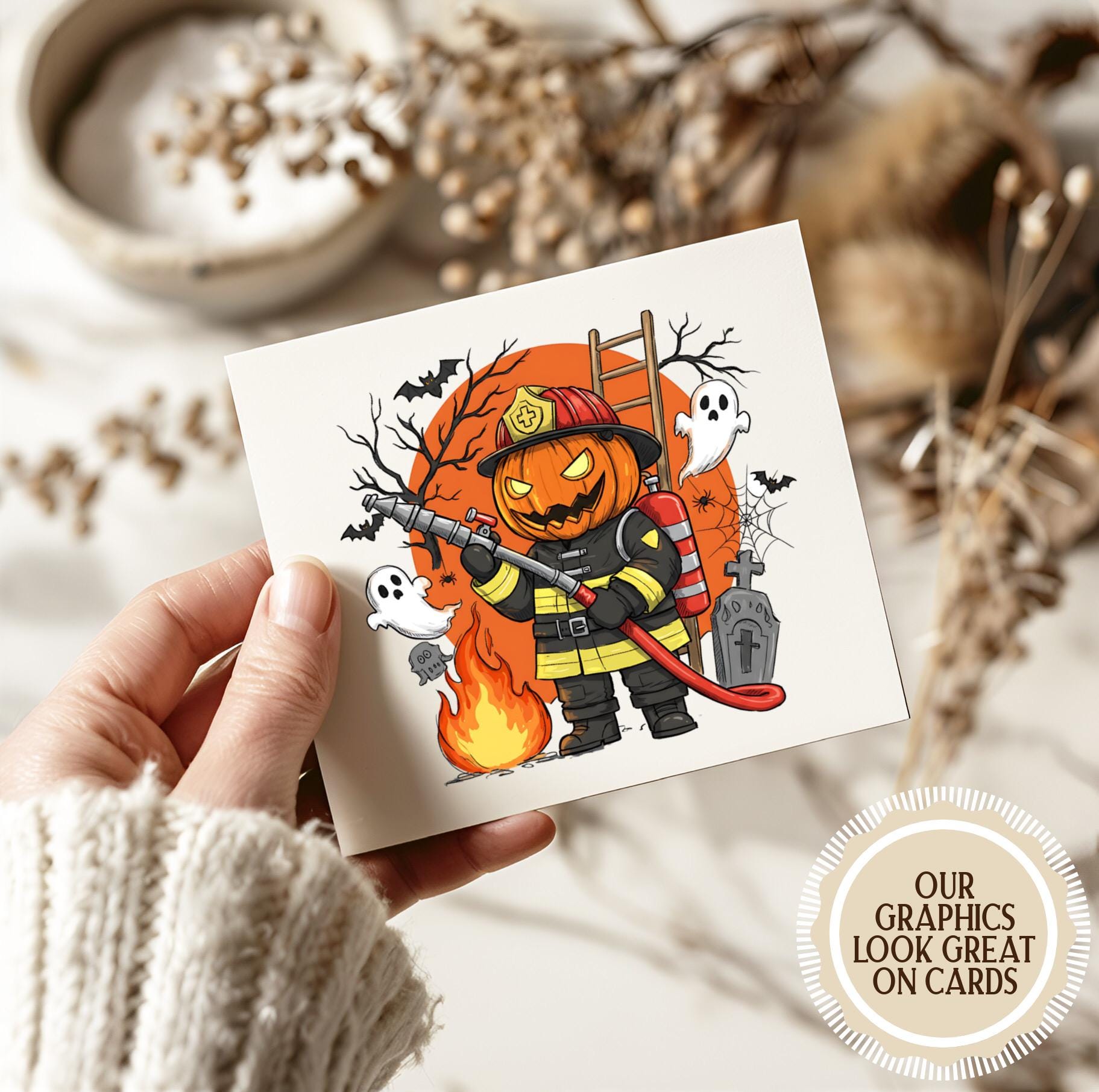 Spooky Firefighter Halloween PNG, Ghost Flames Clipart, Haunted Fireman ...