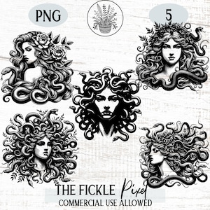 Medusa Gorgon png | Schöne Medusa Mythologisch transparente Grafikdesign geschnitten Lasergravur Dateien kommerzielle Nutzung