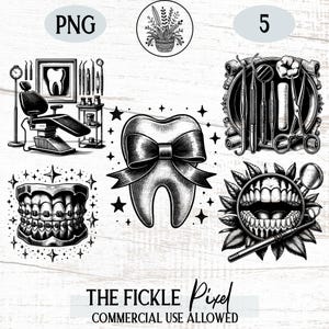 Dentist Tooth Clipart PNG Bundle | Dental Tools SVGs (Commercial Use) (Instant Download)
