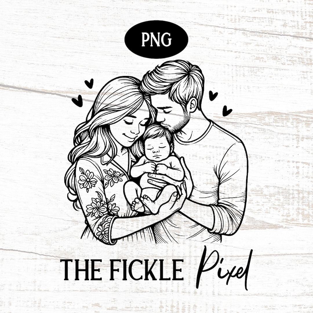 Mom Dad Baby SVG PNG | Heartwarming New Family Clipart for Sublimation ...