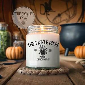 White Candle Jar Mockup, Witch Spell Table Candle Mockup, Styled Photography, Add Your Design, INSTANT DOWNLOAD, Shop Graphics For Branding