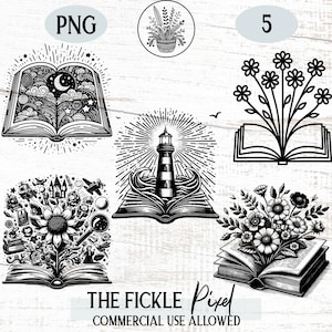 Open boek overzicht clipart PNG tekening illustratie bundel, Vector Instant Download, commercieel gebruik clipart