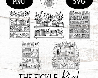 Paquete de gráficos SVG PNG de estantería para uso comercial (descarga digital)