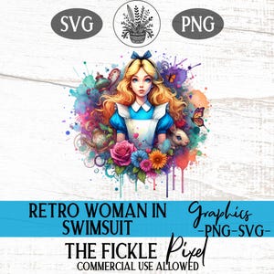 Wonderland Clipart Watercolor Alice Clipart, Tea Party Decor, Perfect for Invitations, Digital Art Prints, Commercial Use