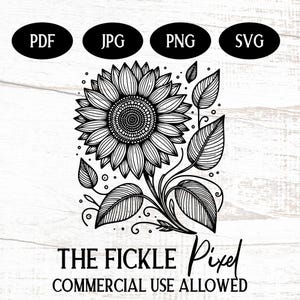 Sonnenblume SVG PNG Sonnenblume Clipart, Sonnenblume Grafik Illustration, SVG-Dateien für die Lasergravur Cricut Cut Datei kommerzielle Nutzung