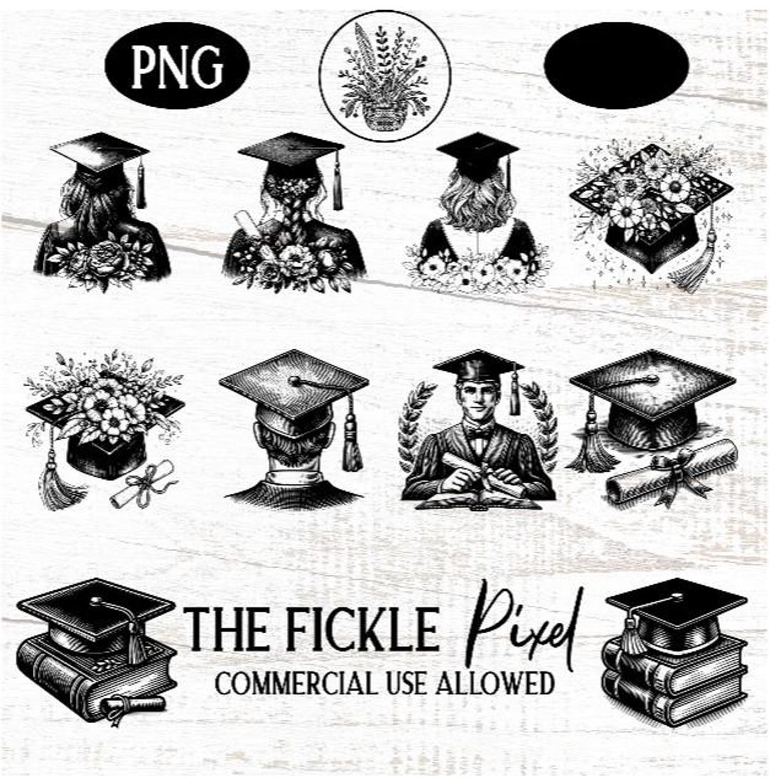 Graduation Cap PNG Graphics Bundle, Class of 2025 (digital Download) - Etsy