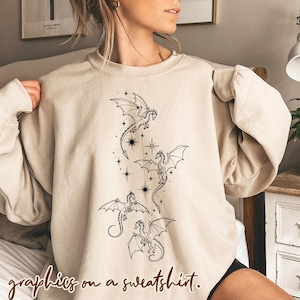 Magical Dragon Clipart PNG Stars Whimsical Fantasy Art Black White Coloring Page Tattoo Design image 2