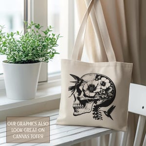 Botanical Skull file PNG Graphic Bundle, Floral Skull, Dark Academia, Skull Bee cut file, Skull Goblin Core, Commercial License