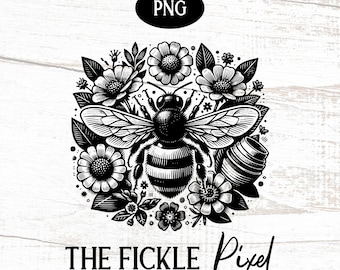 Abeja y flores PNG, silueta, Cricut, abejorro floral Clipart