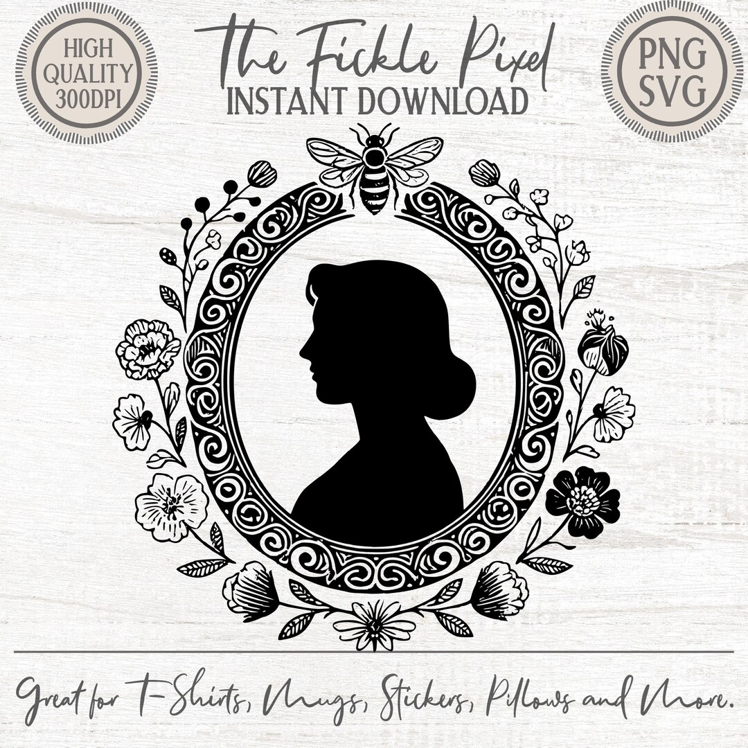 Regency Pattern Svg Regency Silhouette Clipart | Bee Floral Oval Frame PNG SVG (digital ...