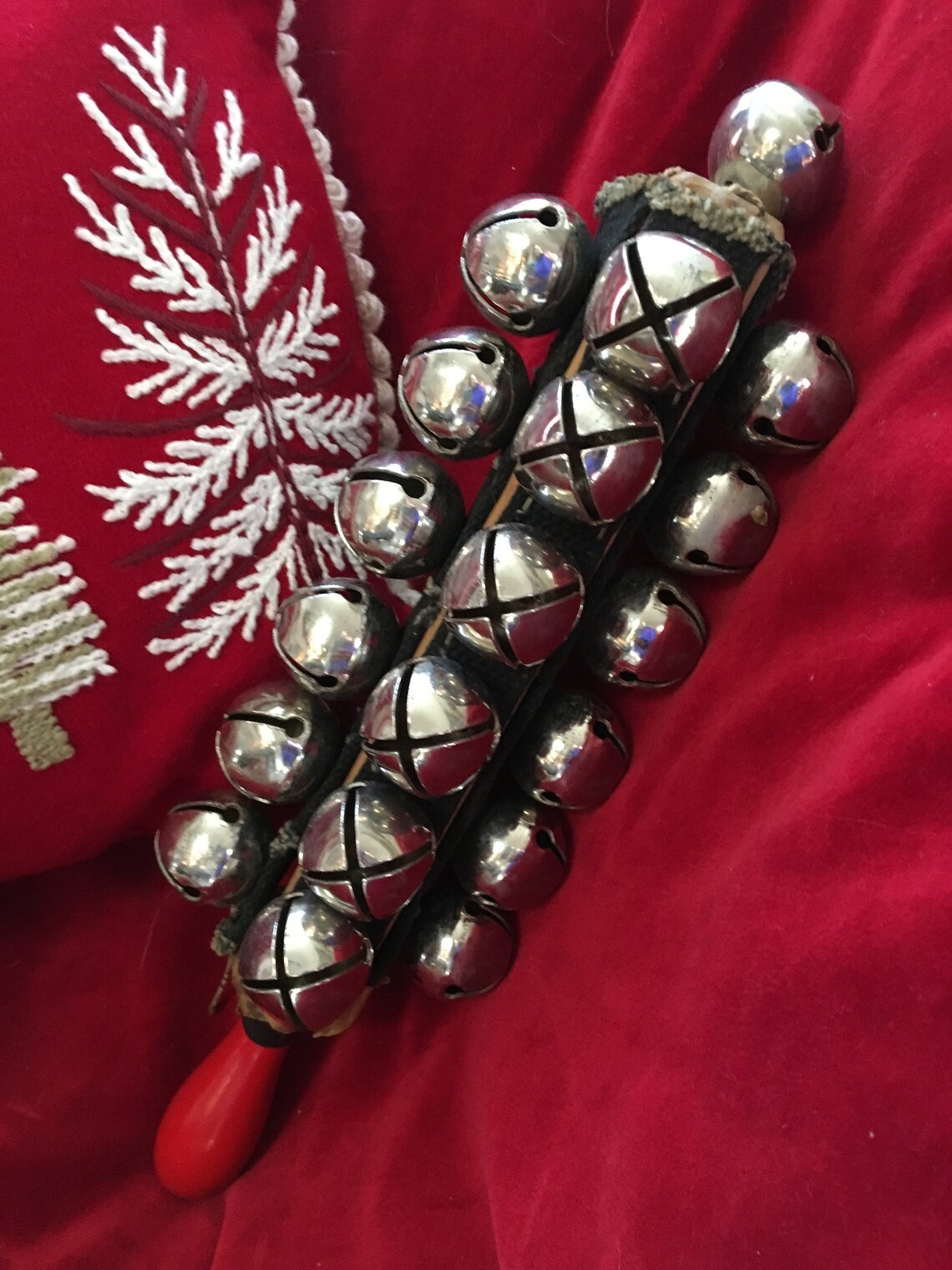 Vintage Santa Claus' Christmas Sleigh Bells on Stick Etsy