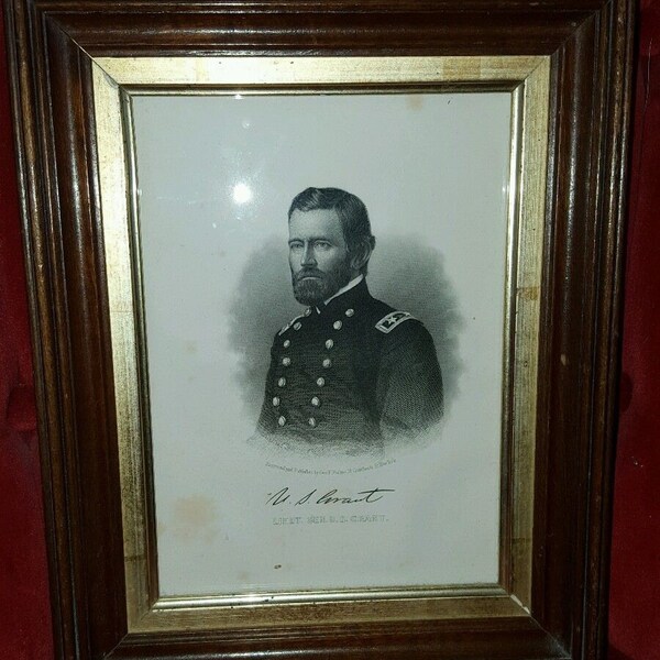 RESERVED FOR FRANCIS Framed Engraving Civil War Union General Ulysses S. Grant 18th U.S. President