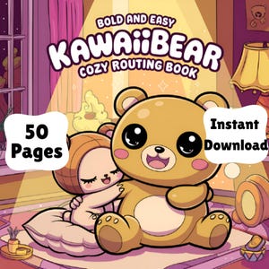 Cozy Routine Kawaii Bears Coloring Book for Kids & Adults | Cute Relaxing Printable PDF | Self Care, Pastel Animal Pages for Etsy Download