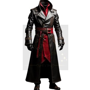 Handcrafted Brown Leather Trench Coat: Steampunk Gothic Overcoat