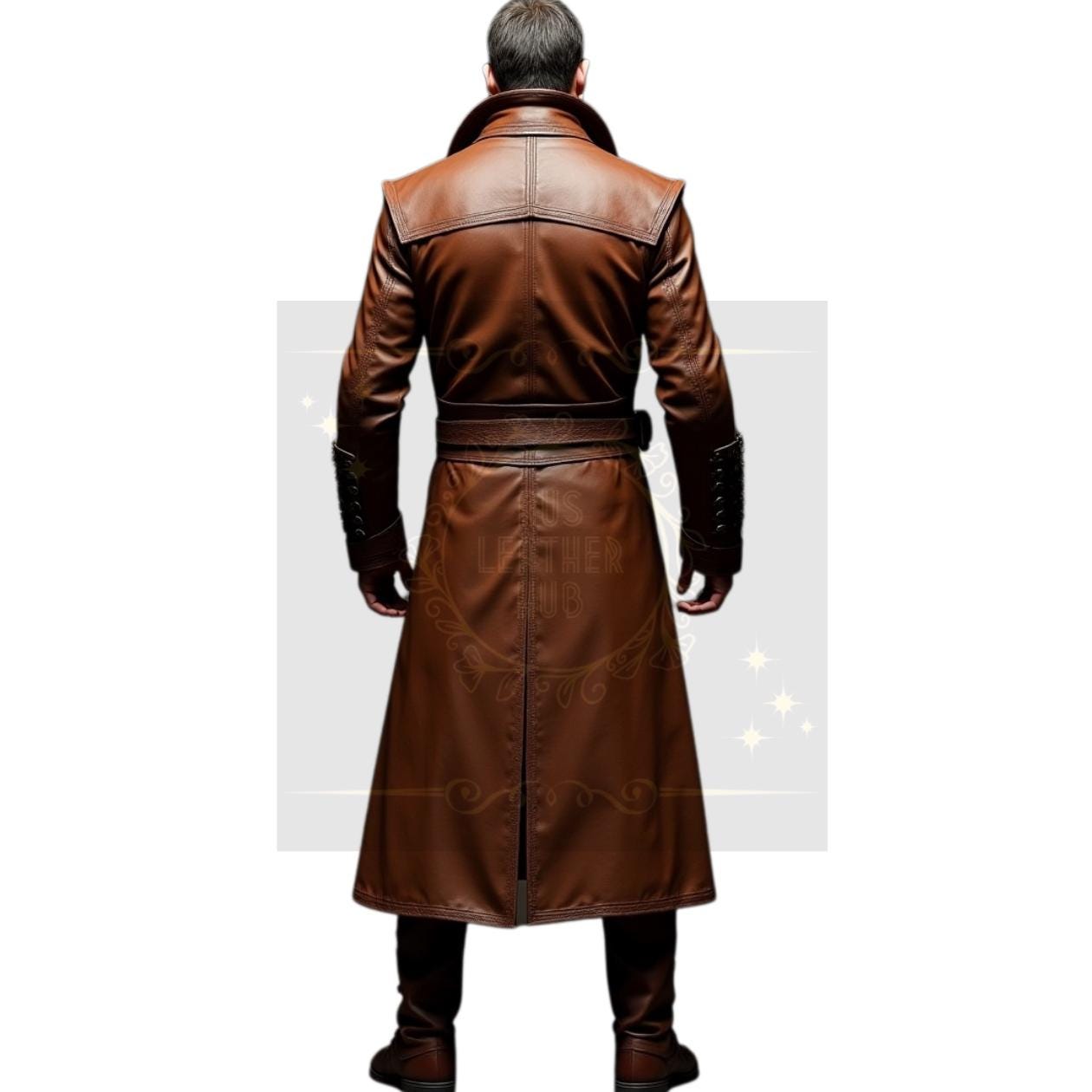 Brown Leather Trench Coat – Fantasy Steampunk Style With