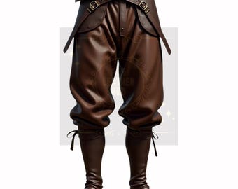 Handcrafted Brown Leather Pants: Medieval Renaissance Cosplay