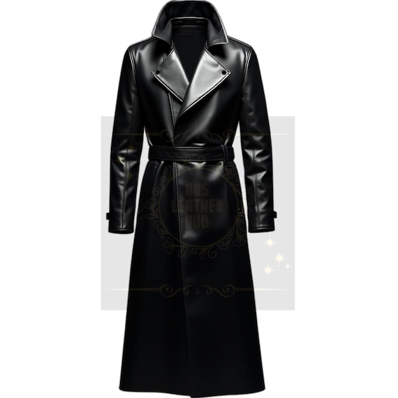 【ヴィンテージ】羊革 レザートレンチコート ダブル ベルト付き ブラック ヴィンテージ】羊革 レザートレンチコート ダブル ベルト付き ブラック