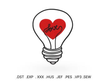 LOVE Lamp Embroidery File for Embroidery Machine - INSTANT DOWNLOAD