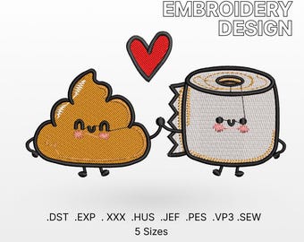 Couple Love Design File – Machine Embroidery Files, Custom gift Love Valentine&#39;s Day dst, exp, xxx, hus, jef, pes, vp3, sew Instant Download