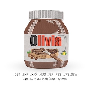 Personalised Nutella Embroidery File Design, Custom Nutella Products, Custom Gift Nutella, Funny, Creative Nutella, Chocolate Spread