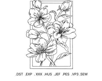 Motif floral de broderie machine : élégant motif floral (broderie numérique)