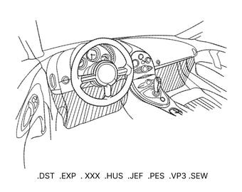 Fichier de motif de broderie intérieure de voiture