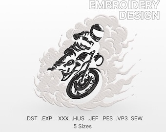 Motorfiets machineborduurontwerp: patroon motorchopper (digitale download)