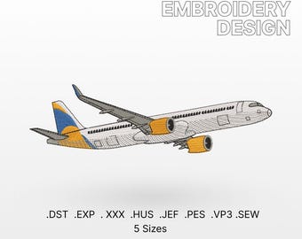 Fichier de motif de broderie machine avion, avion A320, avion, aviation, voyage, été, véhicule, pilote cadeau aviateur jet motif fichier