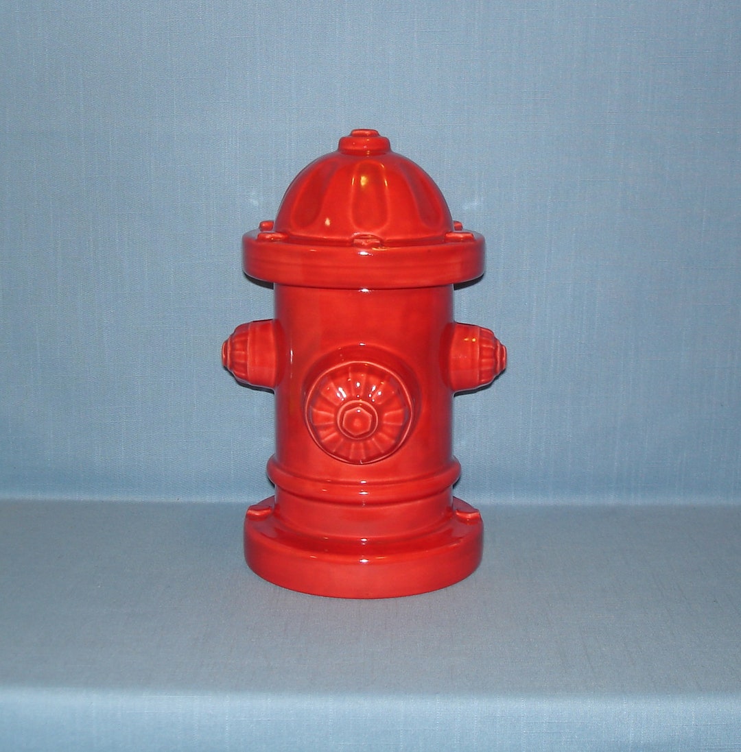 Ceramic Fire Hydrant Cookie Jar Red Etsy