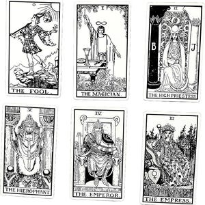 Adesivos de Cartas de Tarô | Pacote de Adesivos | Adesivos Preto e Branco