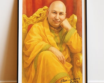 Shukrana Guru Ji Watercolor Art Print – Nirmal Singh Ji Maharaj Devotional Portrait | Digital Download